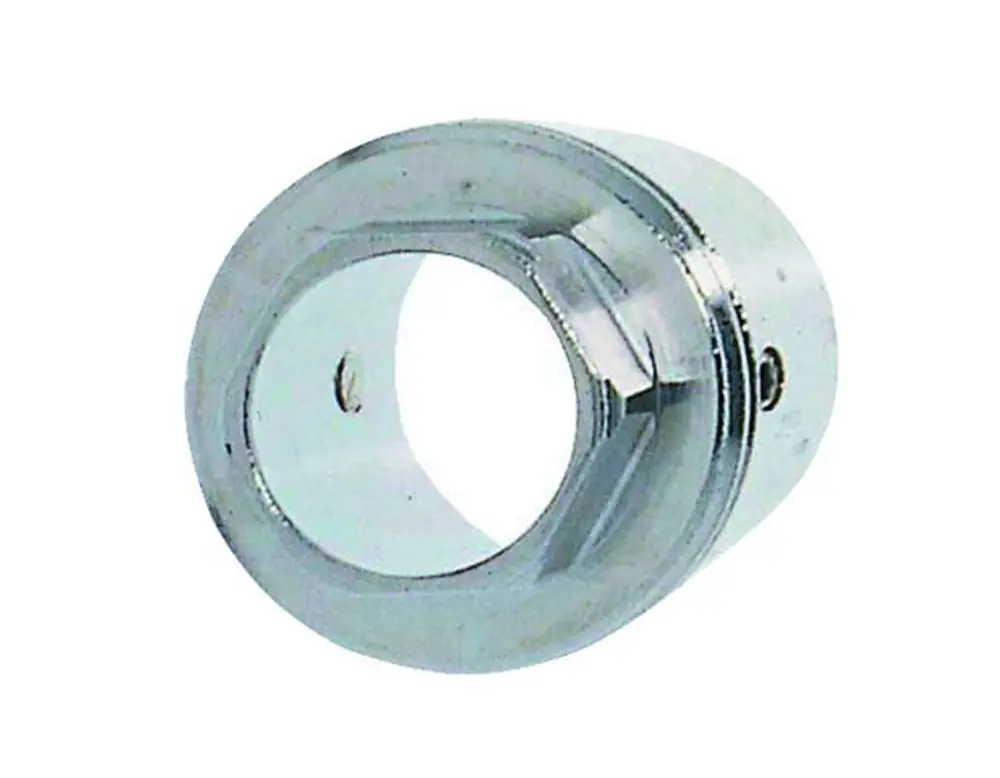 Adapter für Heizkörperventile zur Verbindung von Heimeier und Danfoss-Produkten. Hergestellt von IMI Hydronic Engineering. Metallische Bauform mit runder Öffnung.
